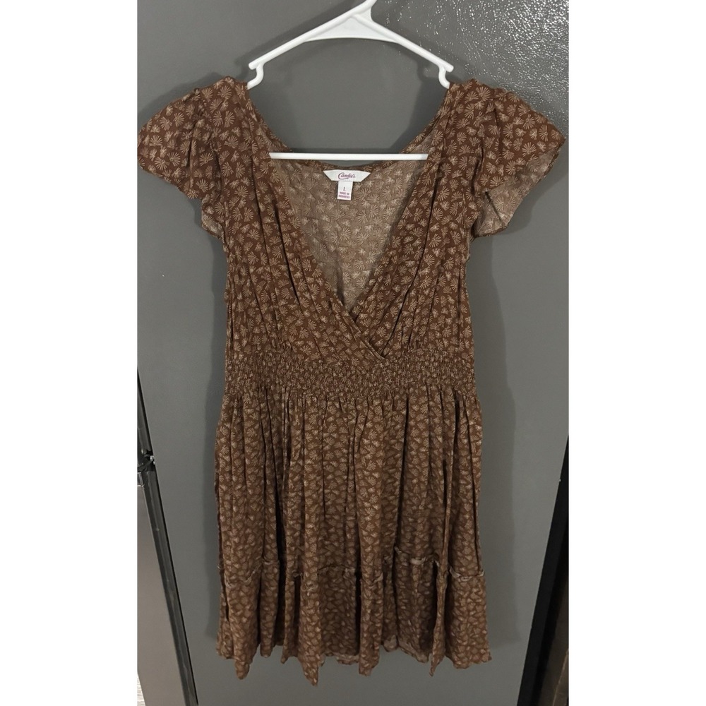 Vintage Y2K‎ Candies faux wrap dress Large fit & flare floral mini Cottage Core